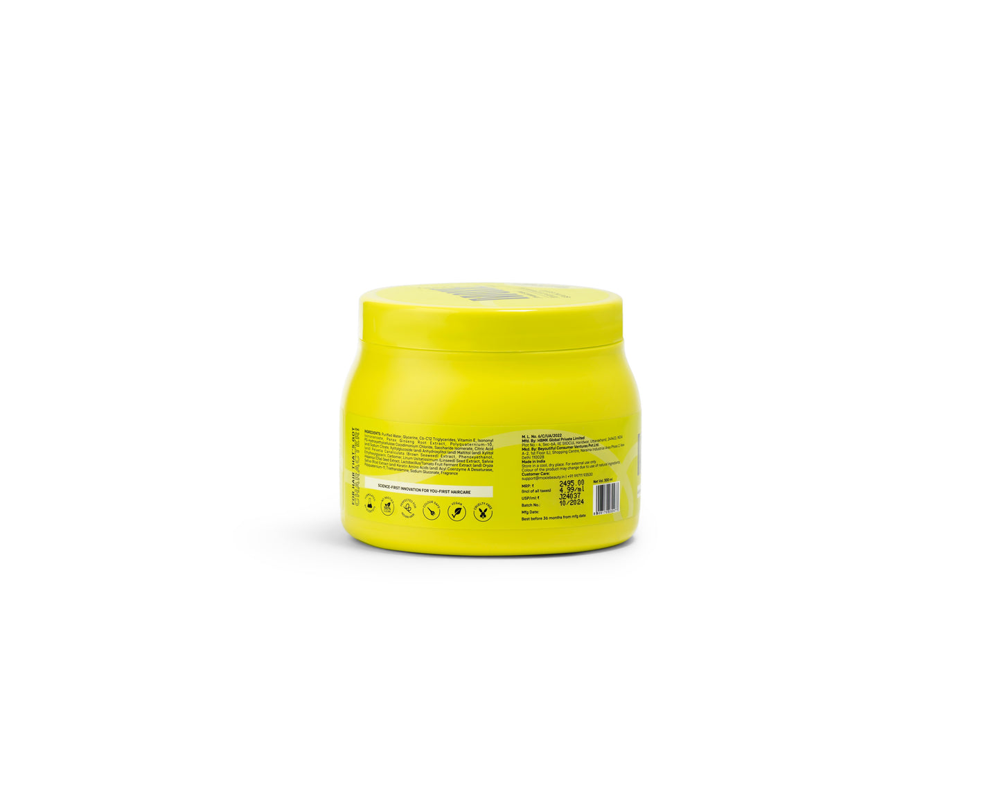 Back view of Moxie Flexi Styling Serum Gel showing igredient detail