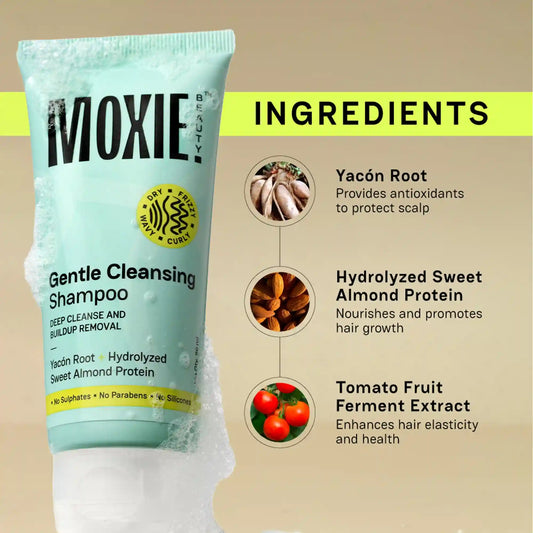50 ml|Moxie Gentle Cleansing Shampoo 50 ml travel size tube for deep cleansing and buildup removal
