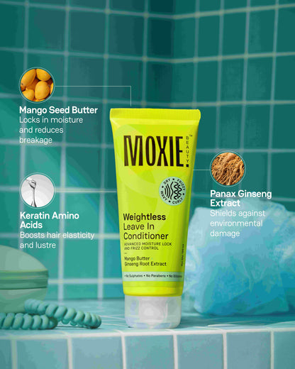 Weightless leave-in conditioner ingredients including mango seed butter, ginseng extract and keratin amino acids