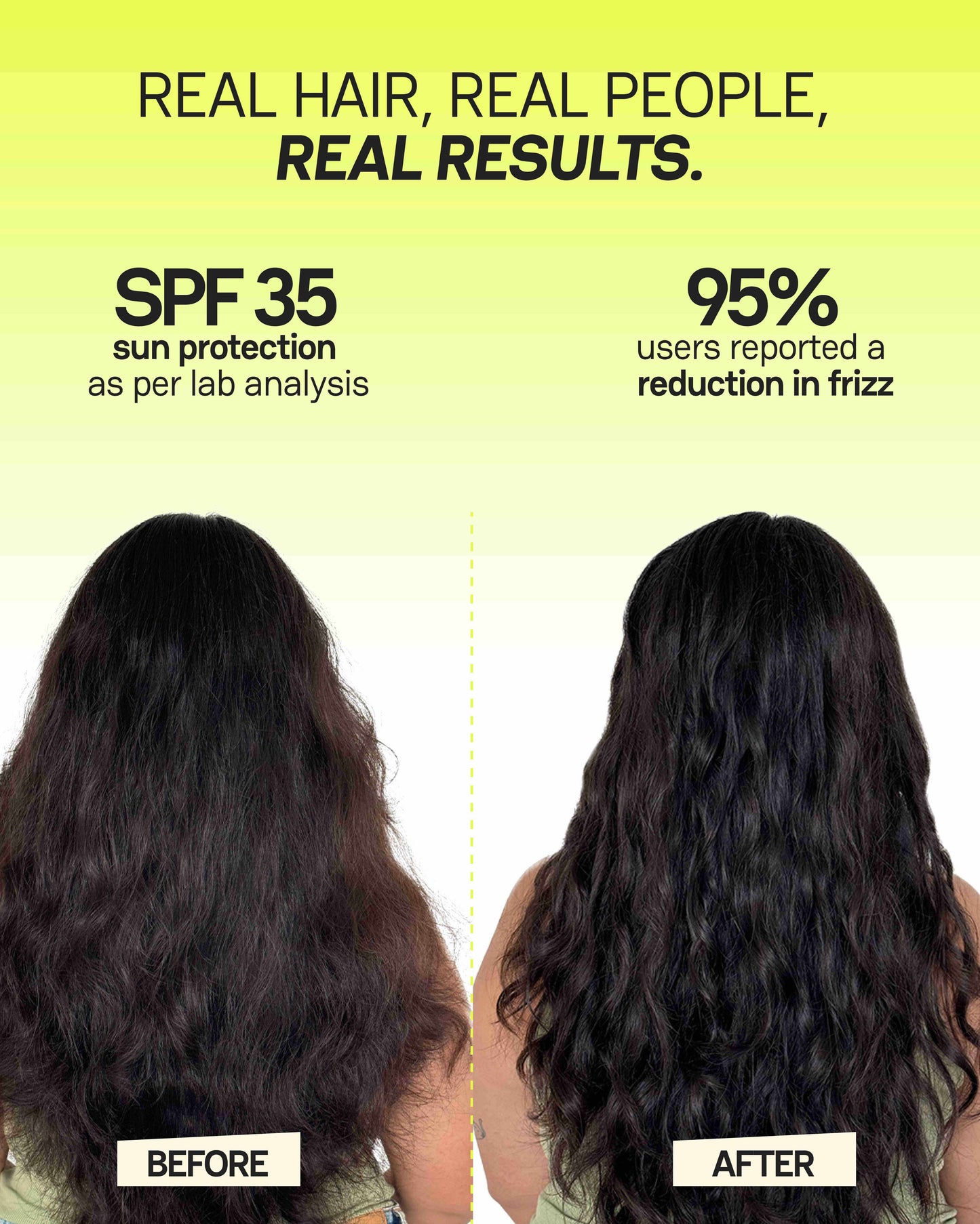 Frizz free hair results after using Moxie Beauty anti frizz products