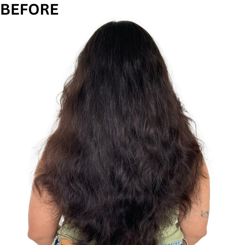 Frizzy hair before anti frizz hair treatment