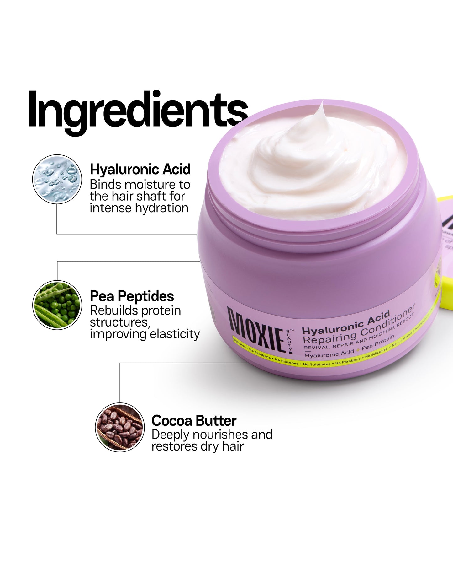 Moxie Beauty Hyaluronic Acid Repairing Conditioner key ingredients