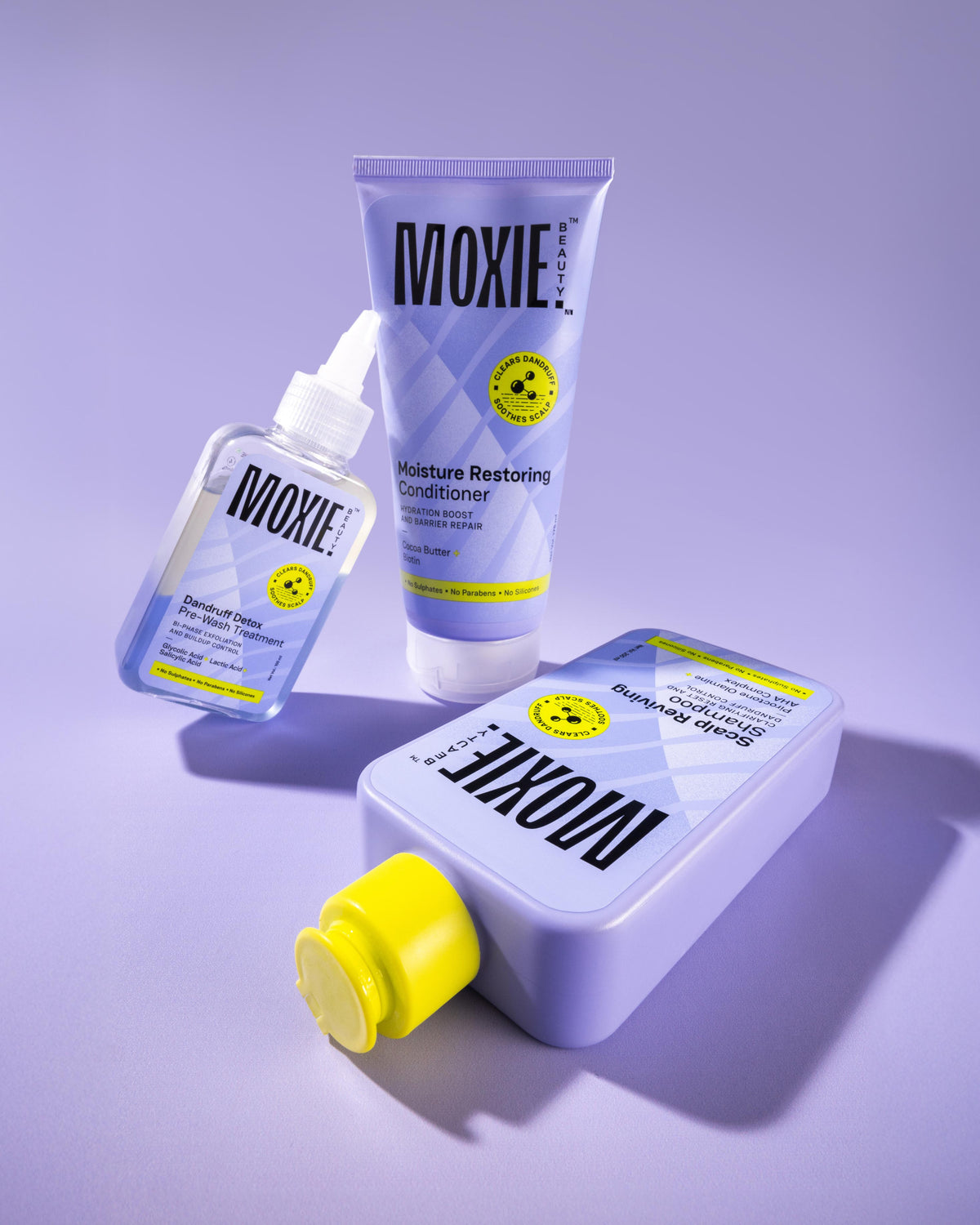 Moxie Beauty Scalp Essentials Trio scalp care combo for healthy dandruff free scalp