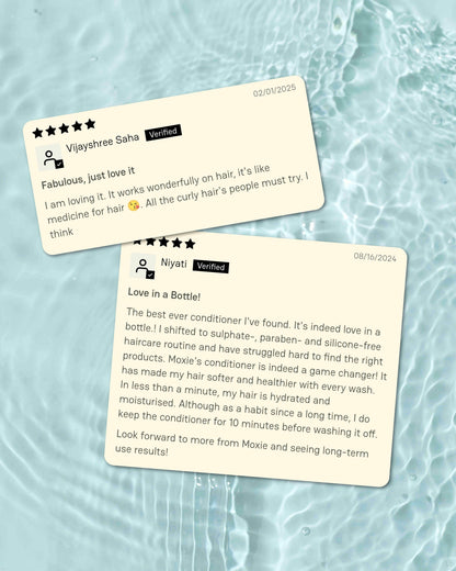Customer reviews sharing experiences with Moxie Ultra Hydrating Conditioner