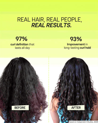 Infographic showcasing performance statistics and real results from Moxie hair care products