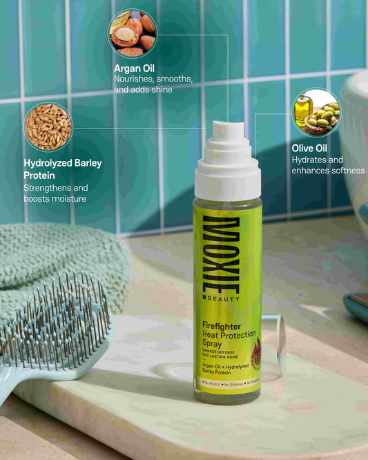 Moxie Firefighter Heat Protection Spray – Shields Hair from Blow Dry & Heat Styling Damage