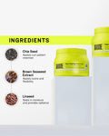 Flexi Styling Serum Gel ingredients with chia seed, brown seaweed extract, and linseed for healthy curls”