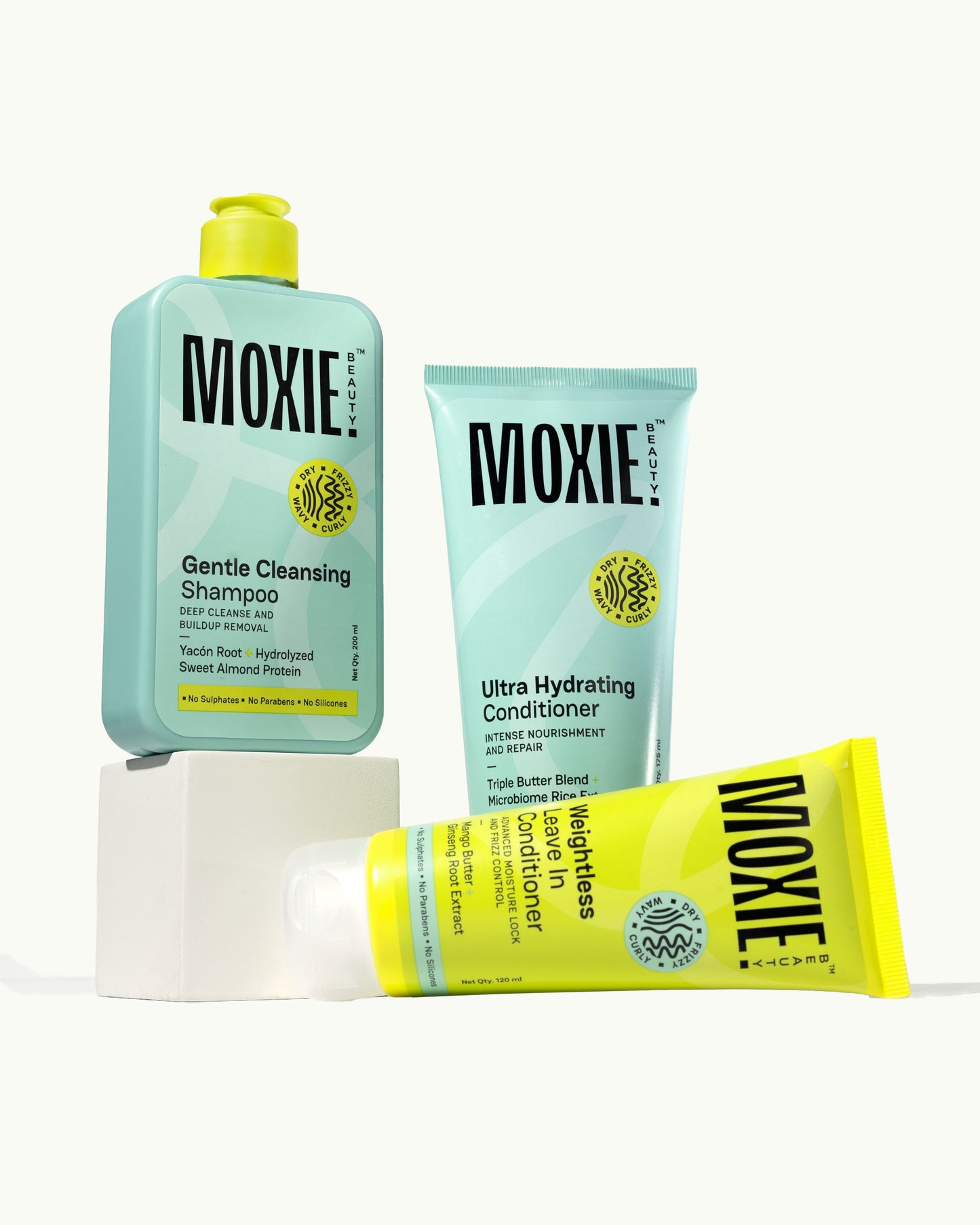 Just-The-Essentials Wavy Trio featuring shampoo, conditioner and weightless leave-in for wavy hair