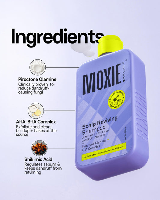 Moxie Scalp Reviving Shampoo Anti-Dandruff & Itch Relief Shampoo for Flaky Scalp India