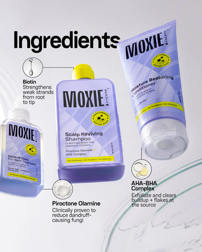 
Moxie Beauty Scalp Essentials Trio key ingredients for complete scalp care