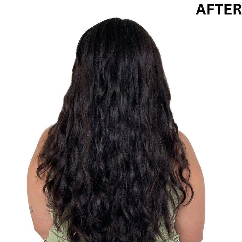 Smooth frizz-free hair after anti frizz hair treatment