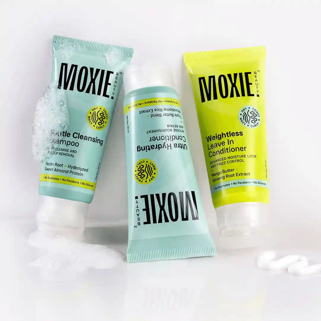 Wavy Hair Care Travel Set with shampoo, conditioner and leave-in for soft, bouncy waves